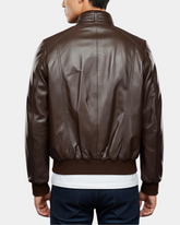 Mens Leather Bomber Flight Jacket Tom Zenith Brown